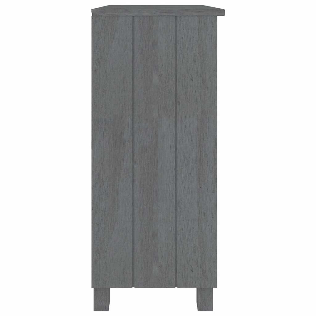 HAMAR sötétszürke tömör fenyőfa tálalószekrény 85 x 35 x 80 cm 4