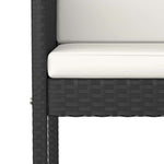 5 részes fekete polyrattan kerti bárszett párnákkal 5