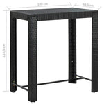 5 részes fekete polyrattan kerti bárszett párnákkal 9