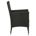 7 részes fekete polyrattan kültéri étkezőszett párnákkal 5