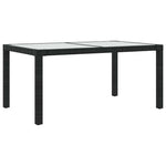 7 részes fekete polyrattan kültéri étkezőszett párnákkal 8