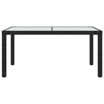 7 részes fekete polyrattan kültéri étkezőszett párnákkal 9
