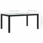 7 részes fekete polyrattan kültéri étkezőszett párnákkal 11