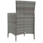 3 részes szürke polyrattan kültéri étkezőszett párnákkal 6