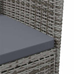 3 részes szürke polyrattan kültéri étkezőszett párnákkal 7