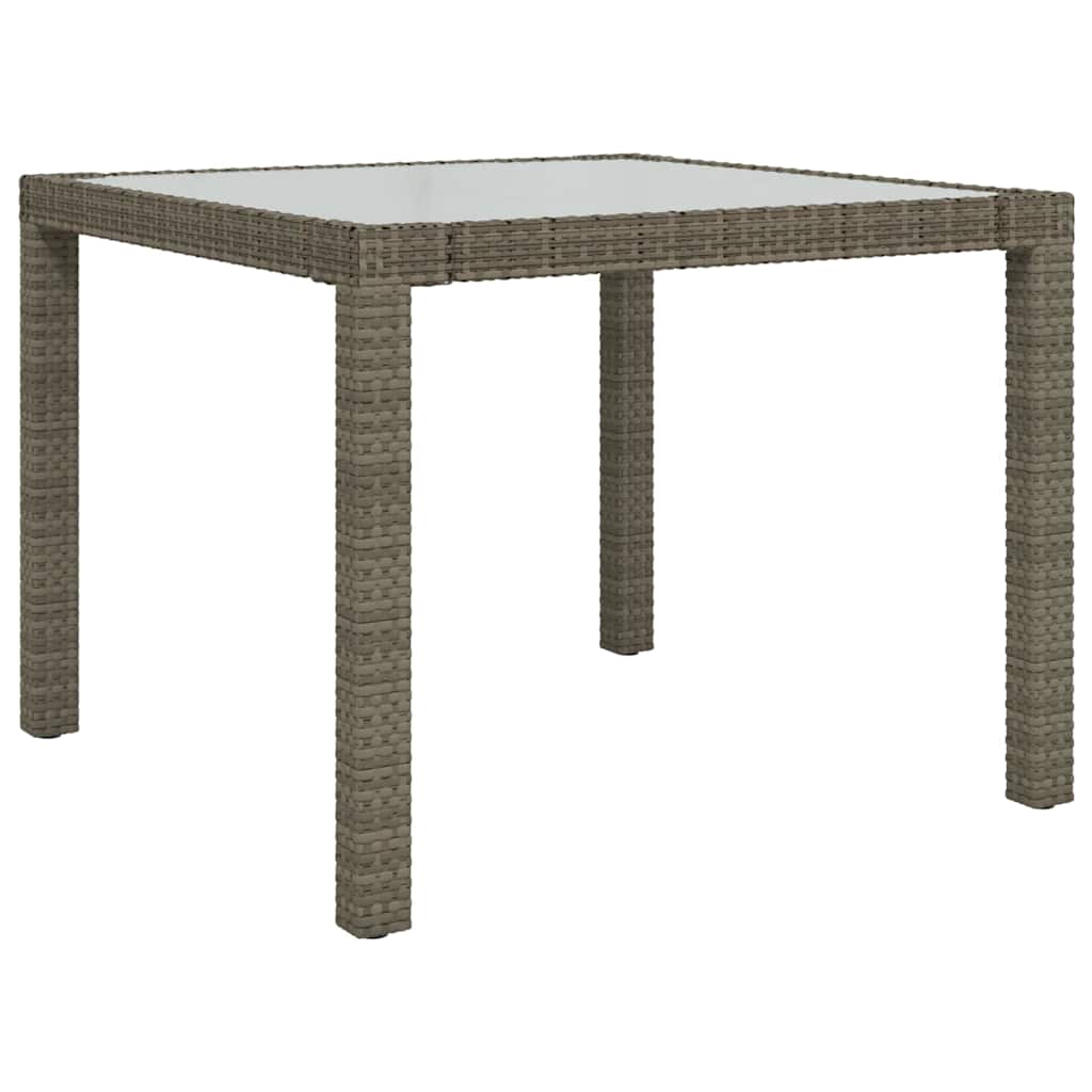 3 részes szürke polyrattan kültéri étkezőszett párnákkal 8