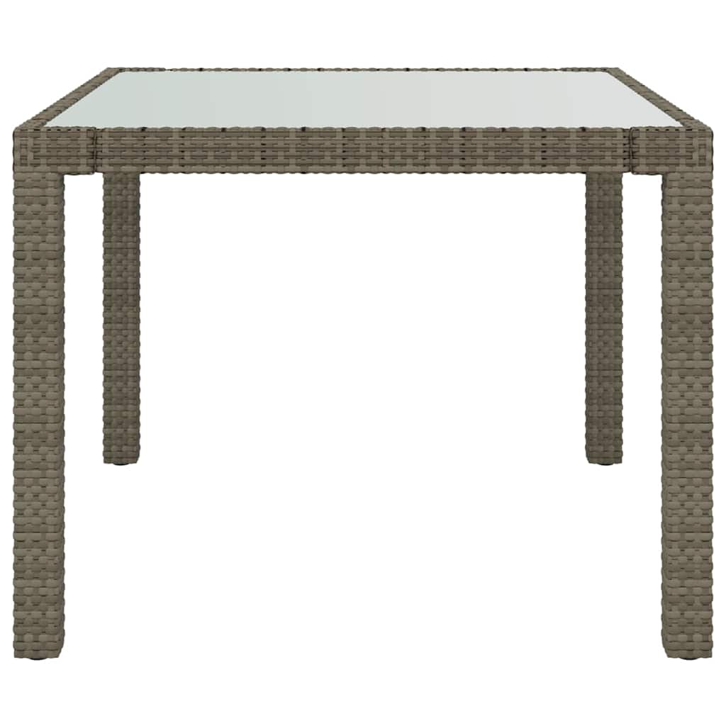 3 részes szürke polyrattan kültéri étkezőszett párnákkal 9
