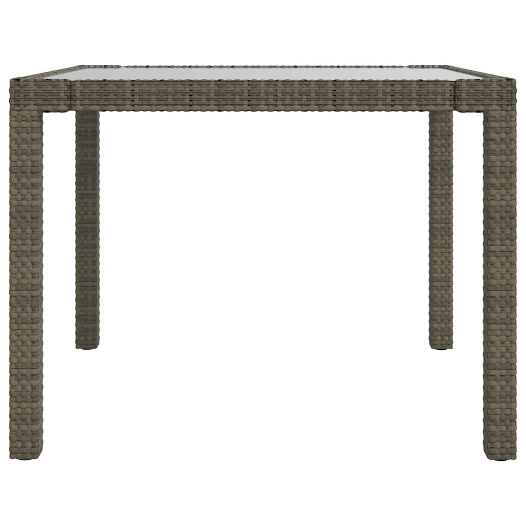 3 részes szürke polyrattan kültéri étkezőszett párnákkal 10