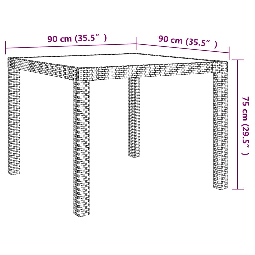 3 részes szürke polyrattan kültéri étkezőszett párnákkal 11