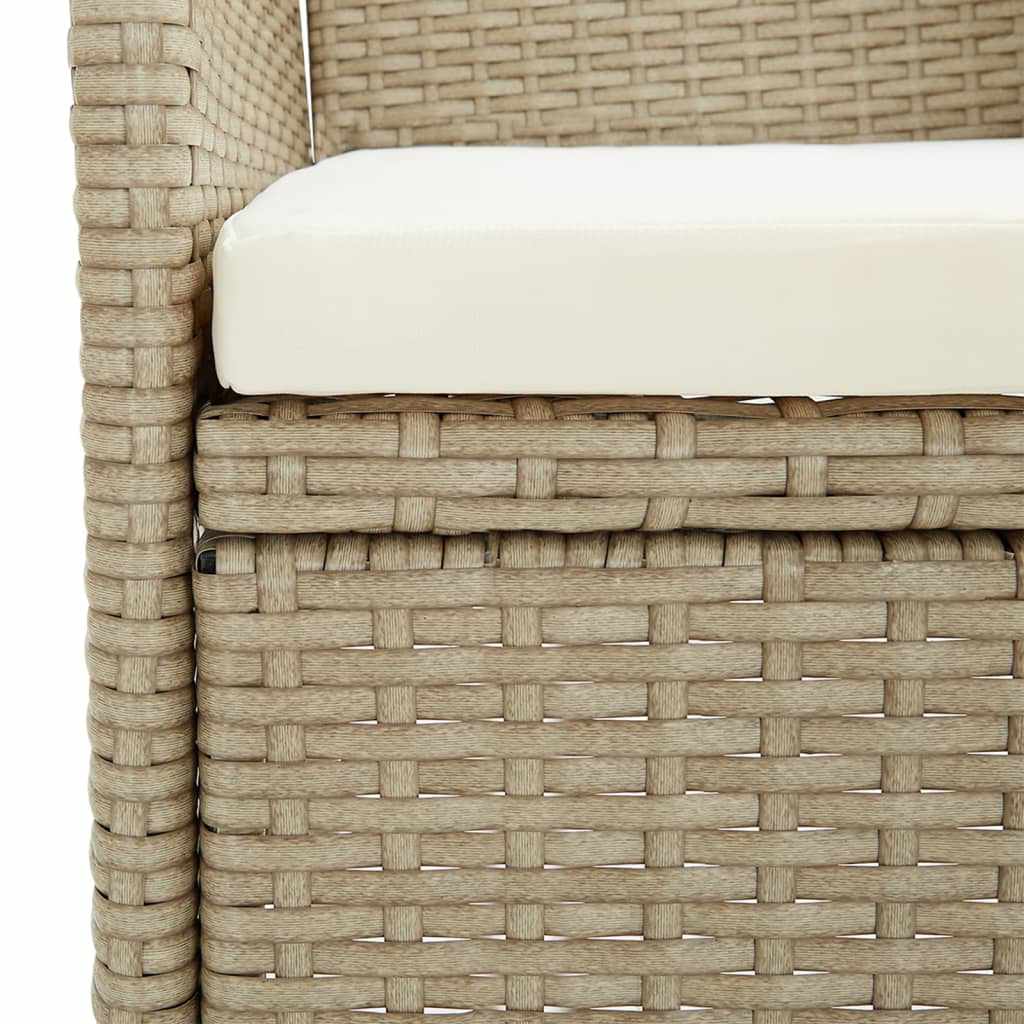 5 részes bézs polyrattan kerti étkezőgarnitúra párnákkal 12