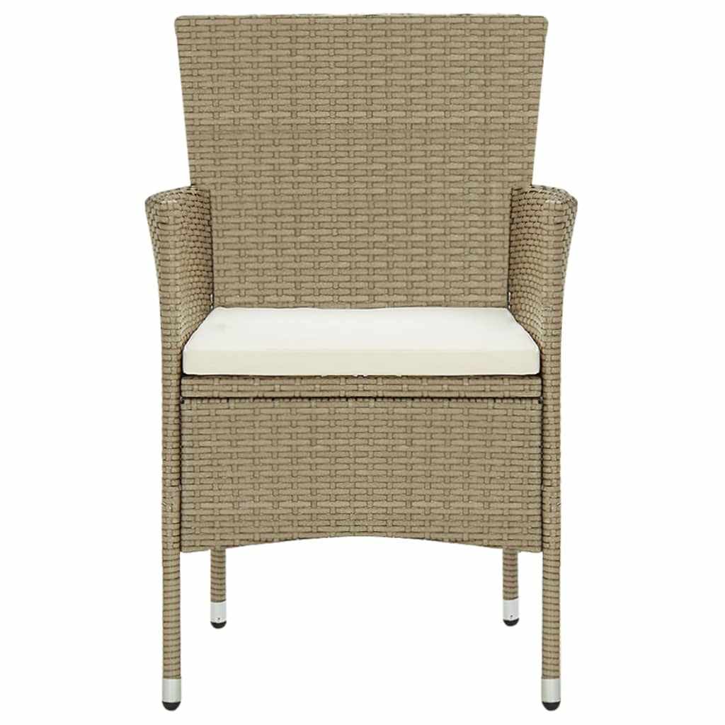 5 részes bézs polyrattan kerti étkezőgarnitúra párnákkal 5
