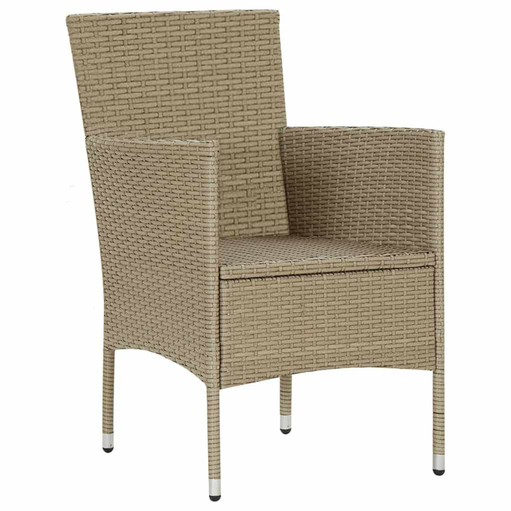 5 részes bézs polyrattan kerti étkezőgarnitúra párnákkal 6