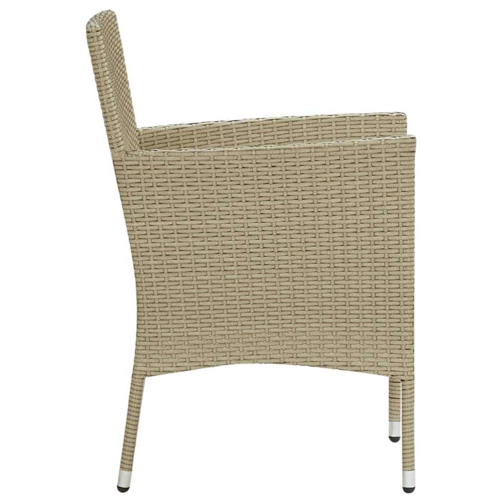 5 részes bézs polyrattan kerti étkezőgarnitúra párnákkal 7