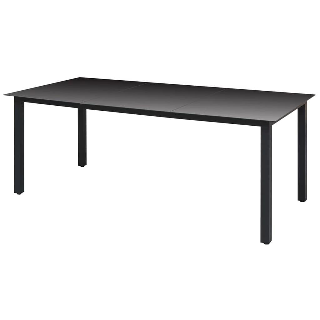 9 részes fekete polyrattan kerti étkezőgarnitúra párnákkal 10