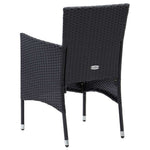 5 részes fekete polyrattan kerti étkezőgarnitúra párnákkal 8