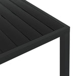 7 részes fekete polyrattan kerti étkezőgarnitúra párnákkal 12