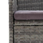 3 részes szürke polyrattan kerti étkezőgarnitúra párnákkal 9