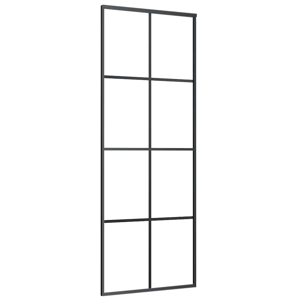 Fekete ESG üveg és alumínium tolóajtó 76 x 205 cm 2
