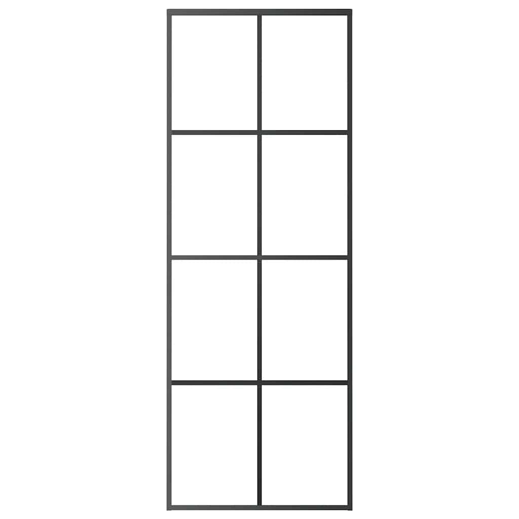 Fekete ESG üveg és alumínium tolóajtó 76 x 205 cm 3