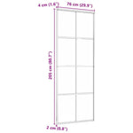 Fekete ESG üveg és alumínium tolóajtó 76 x 205 cm 7