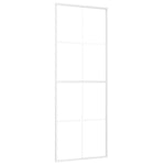 Fehér matt ESG üveg és alumínium tolóajtó 76 x 205 cm 2