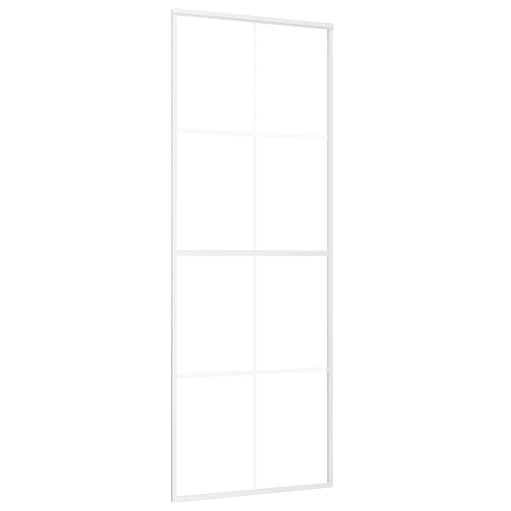 Fehér matt ESG üveg és alumínium tolóajtó 76 x 205 cm 2