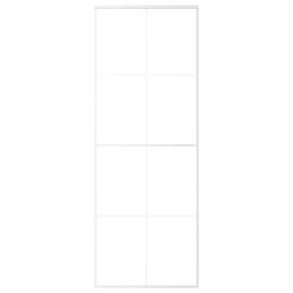 Fehér matt ESG üveg és alumínium tolóajtó 76 x 205 cm 3