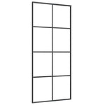 Fekete ESG üveg és alumínium tolóajtó 90 x 205 cm 2