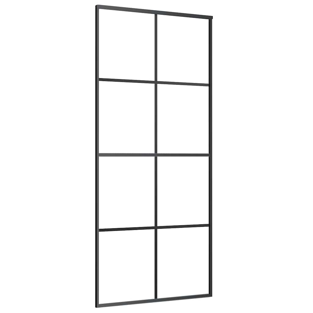 Fekete ESG üveg és alumínium tolóajtó 90 x 205 cm 2