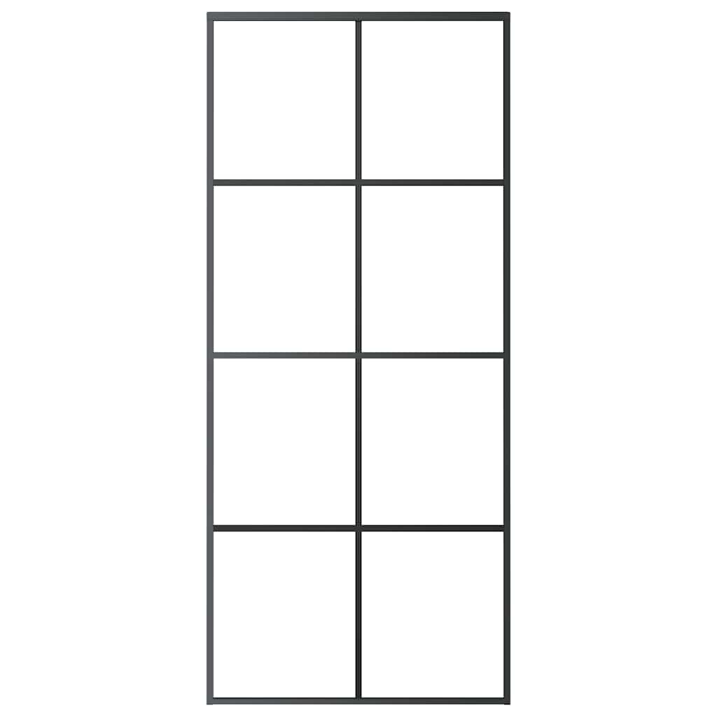 Fekete ESG üveg és alumínium tolóajtó 90 x 205 cm 3