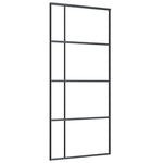 Fekete matt ESG üveg és alumínium tolóajtó 90x205 cm 2