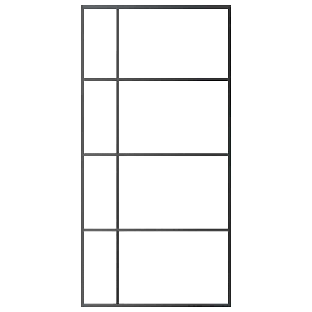 Fekete matt ESG üveg és alumínium tolóajtó 102,5x205 cm 3