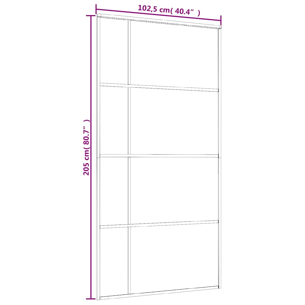 Fekete matt ESG üveg és alumínium tolóajtó 102,5x205 cm 7