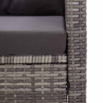 3 részes polyrattan kerti étkezőgarnitúra szürke párnákkal 7