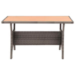 3 részes polyrattan kerti étkezőgarnitúra szürke párnákkal 9