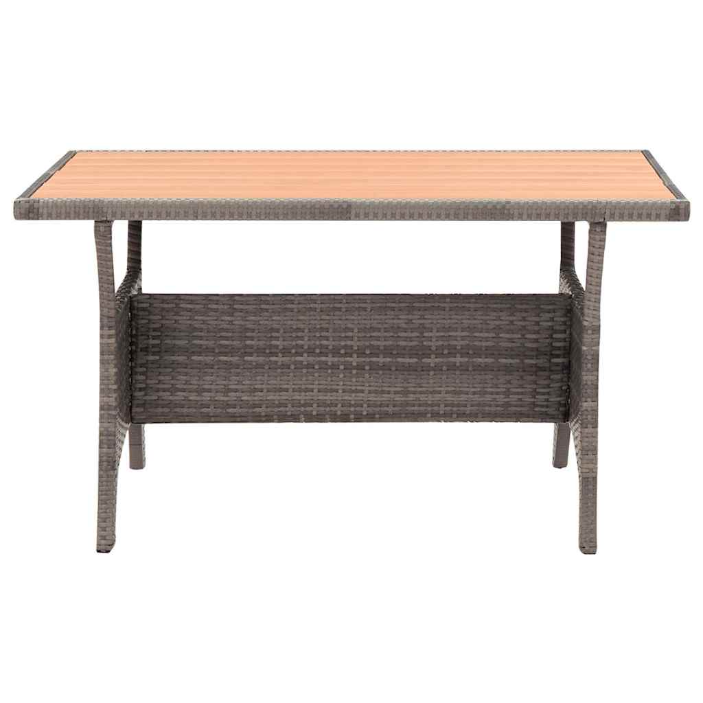 3 részes polyrattan kerti étkezőgarnitúra szürke párnákkal 9