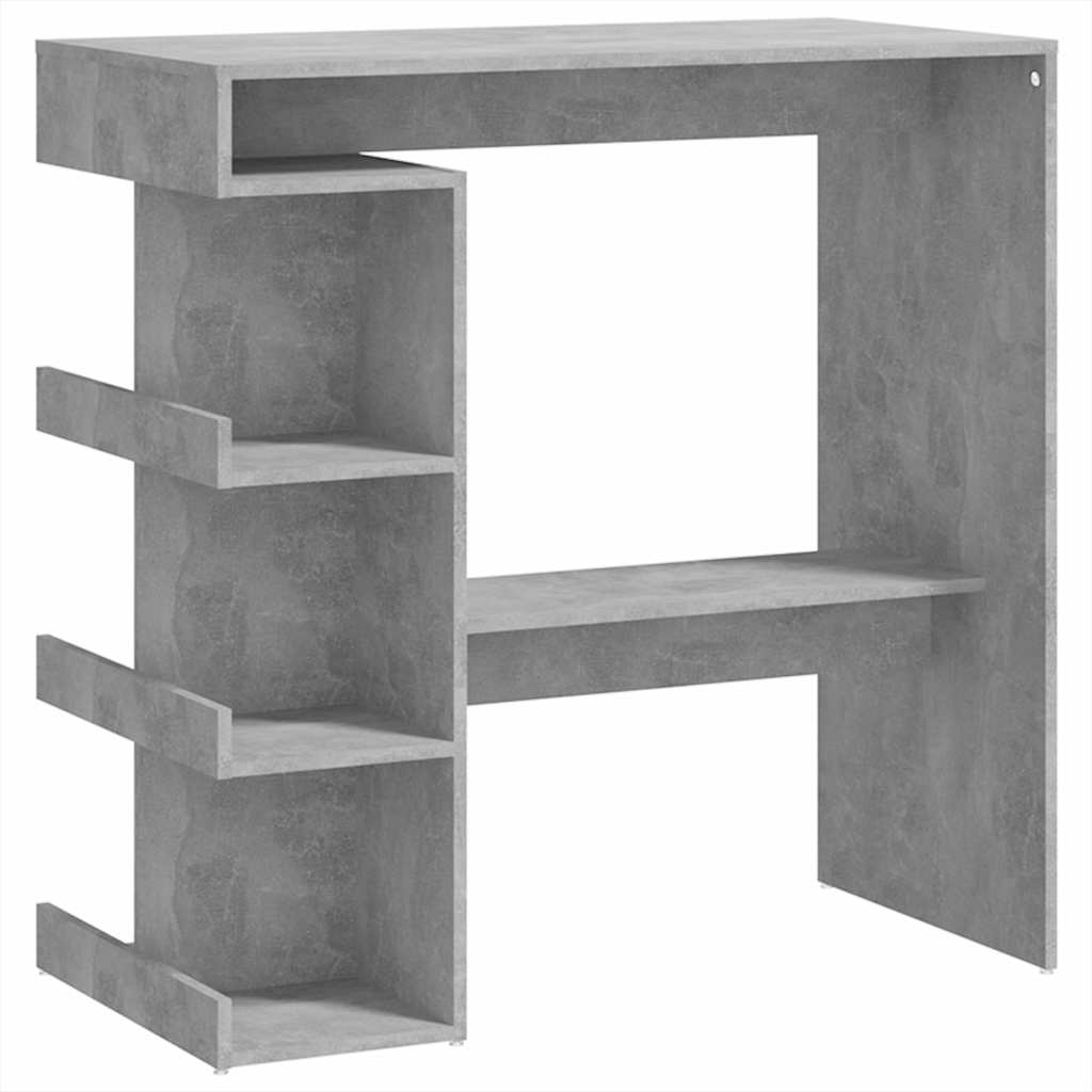 Betonszürke szerelt fa bárasztal tárolópolccal 100x50x101,5 cm 2