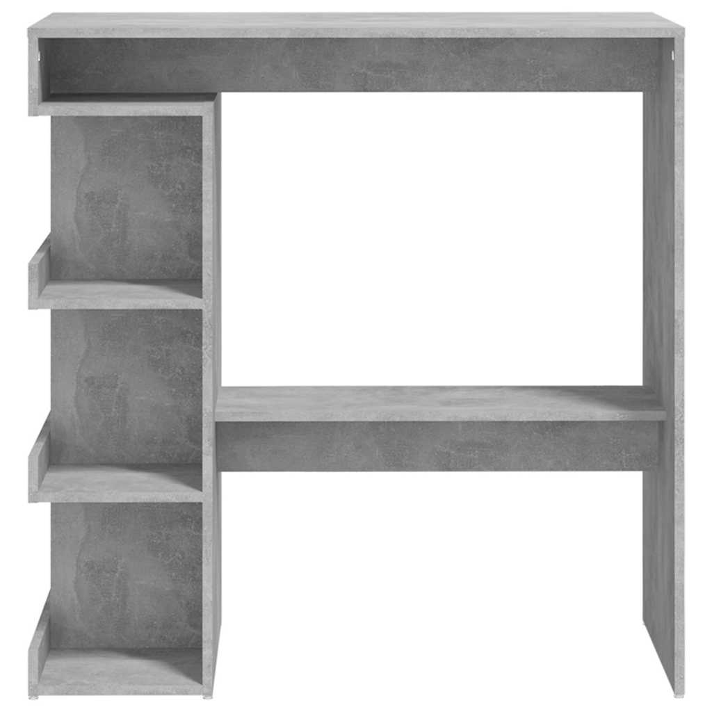 Betonszürke szerelt fa bárasztal tárolópolccal 100x50x101,5 cm 5