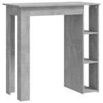 Betonszürke szerelt fa bárasztal polccal 102 x 50 x 103,5 cm 2