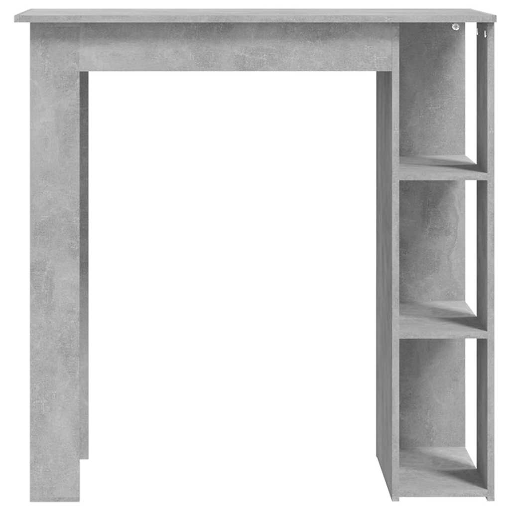 Betonszürke szerelt fa bárasztal polccal 102 x 50 x 103,5 cm 3