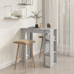 Betonszürke szerelt fa bárasztal polccal 102 x 50 x 103,5 cm 6