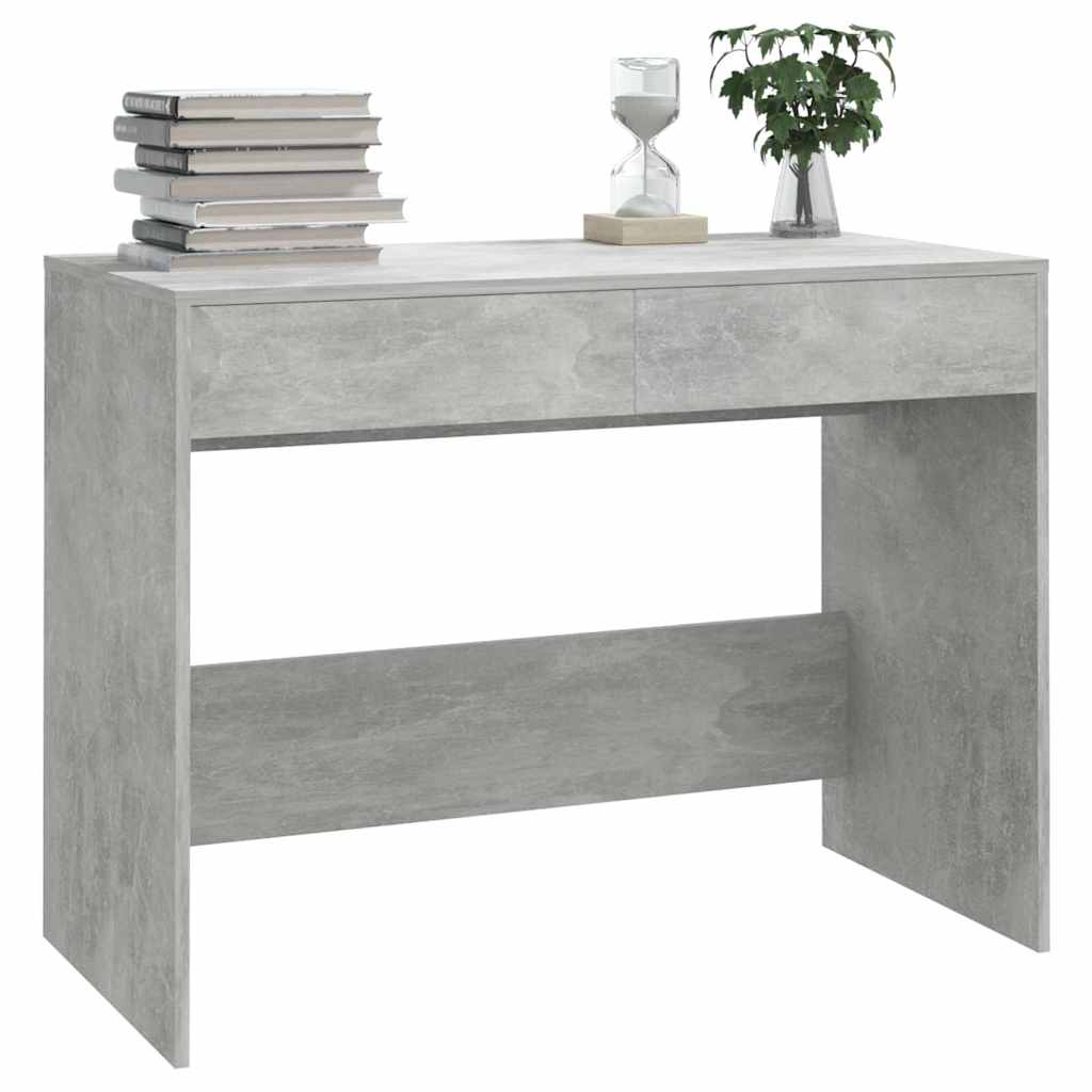 Betonszürke szerelt fa íróasztal 101x50x76,5 cm 4
