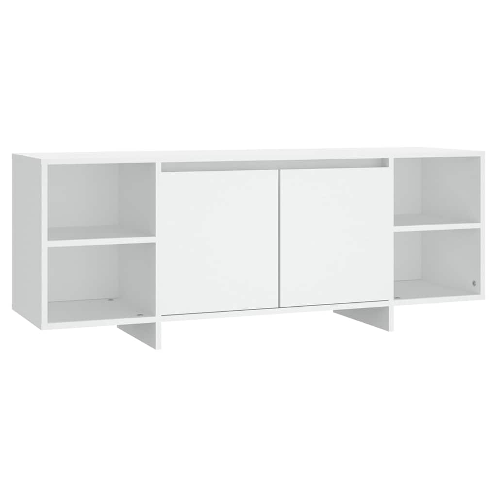 Fehér szerelt fa TV-szekrény 130 x 35 x 50 cm 2