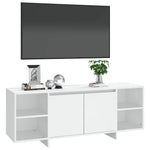 Fehér szerelt fa TV-szekrény 130 x 35 x 50 cm 4