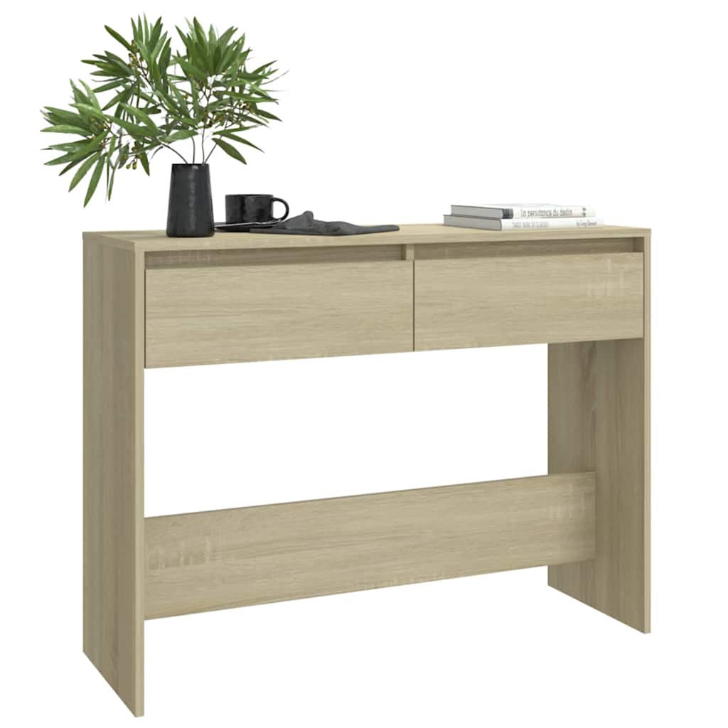 Sonoma tölgy színű szerelt fa dohányzóasztal 100x35x76,5 cm 3