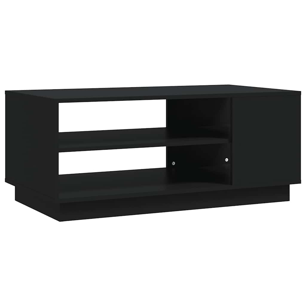 Fekete szerelt fa dohányzóasztal 102x55x43 cm 2