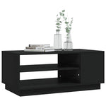 Fekete szerelt fa dohányzóasztal 102x55x43 cm 6