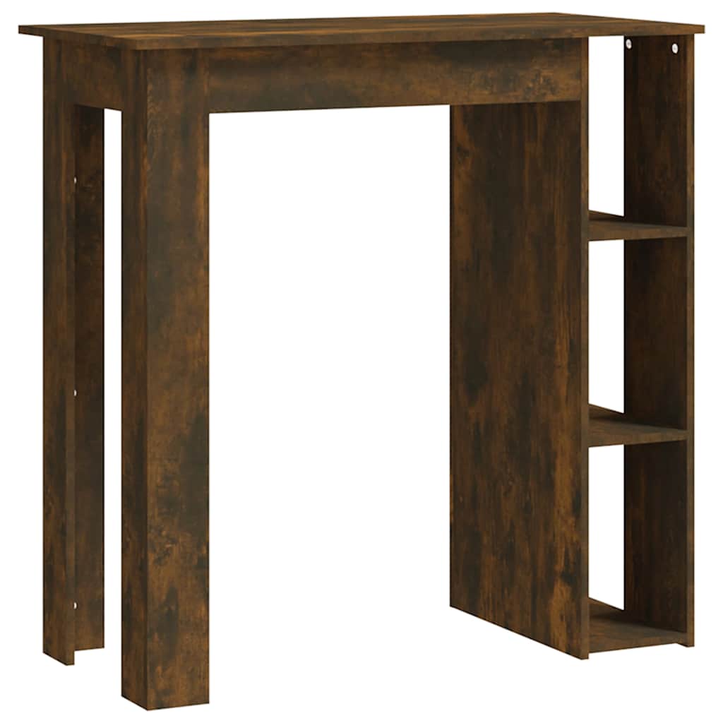 Füstös tölgy színű szerelt fa bárasztal polccal 102x50x103,5 cm 2
