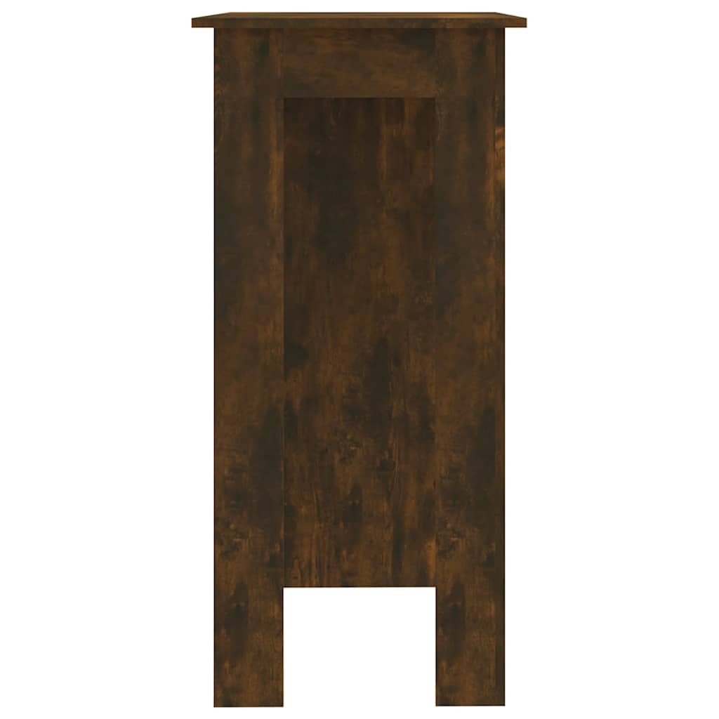 Füstös tölgy színű szerelt fa bárasztal polccal 102x50x103,5 cm 4