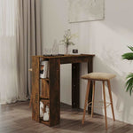 Füstös tölgy színű szerelt fa bárasztal polccal 102x50x103,5 cm